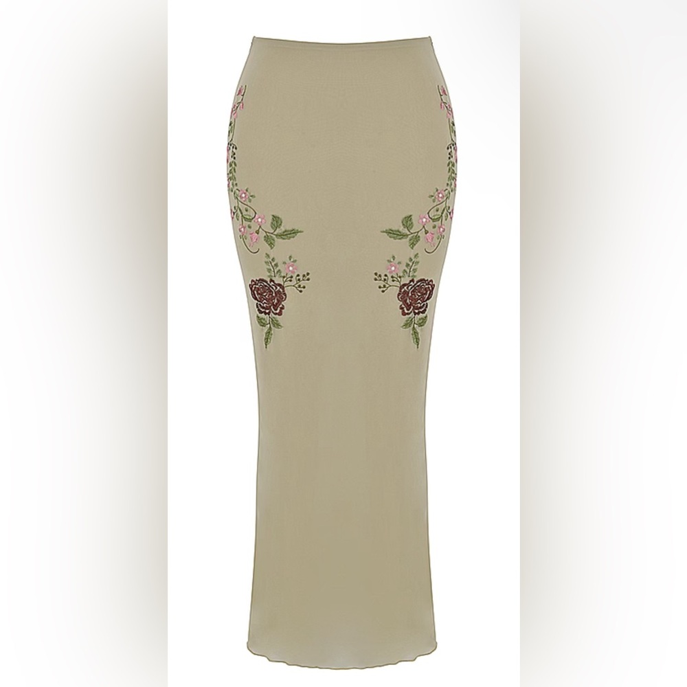 HOUSE OF CB LAILAH ARTICHOKE FLORAL MAXI SKIRT - Picture 8 of 13